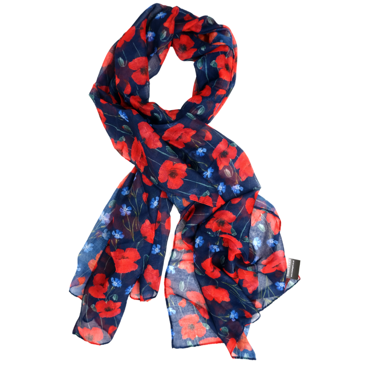 Lightweight All Seasons Floral Poppy Scarf