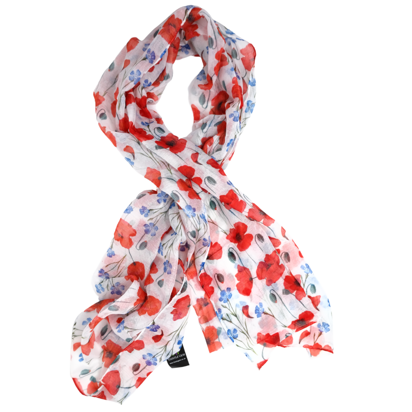 Lightweight All Seasons Floral Poppy Scarf