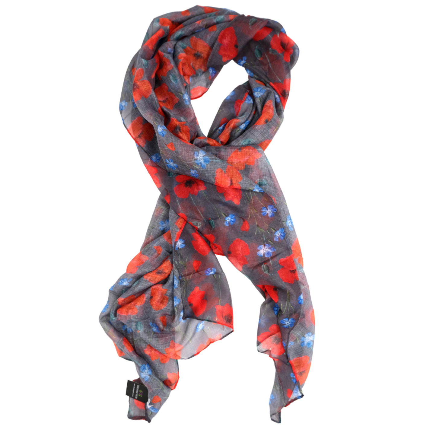 Lightweight All Seasons Floral Poppy Scarf