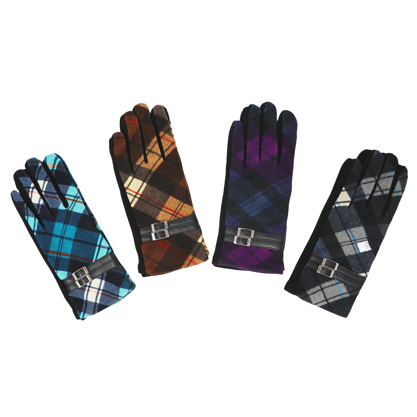 Woman’s Check Buckle Glove, One Size
