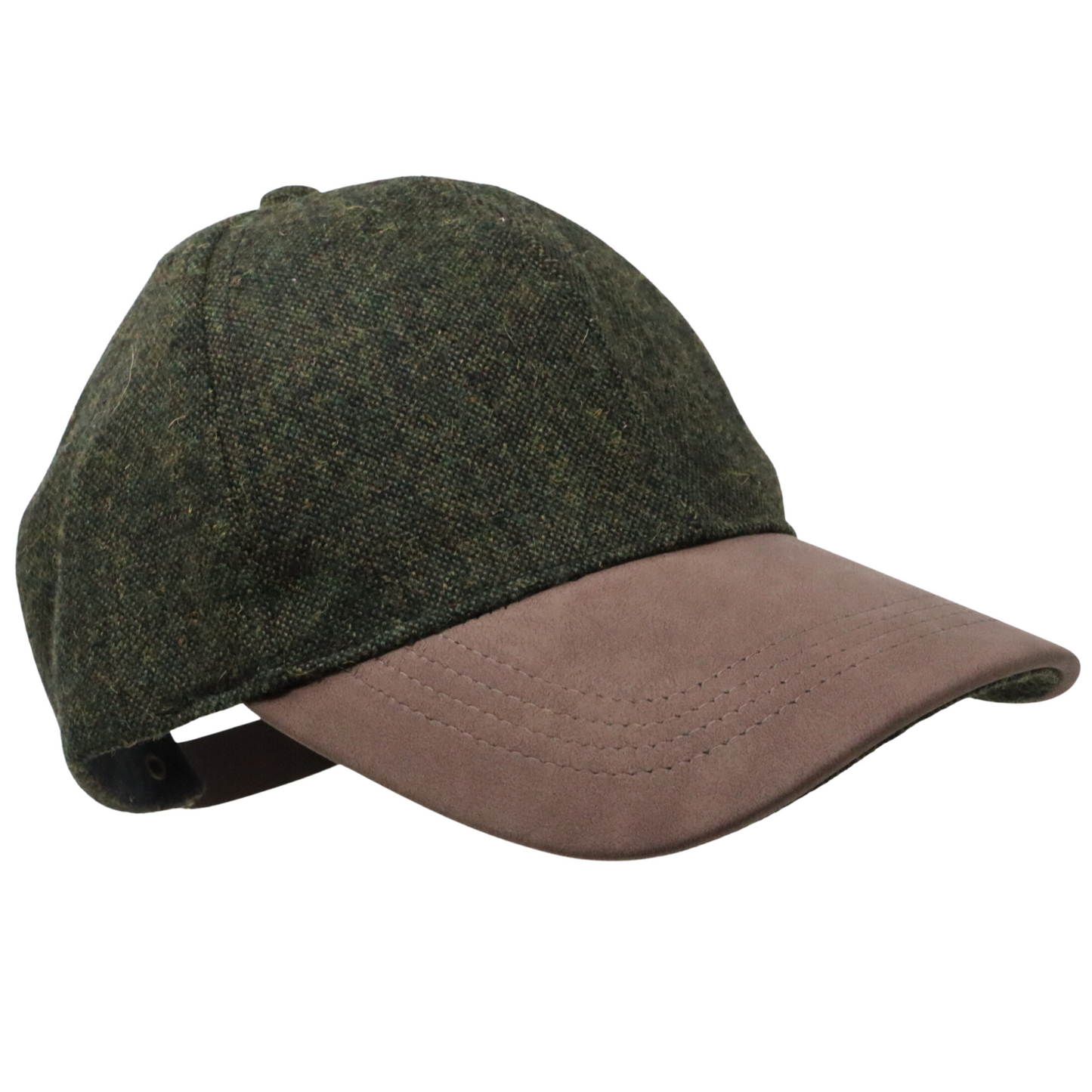 Plain Tweed  Baseball Cap with Suede Peak