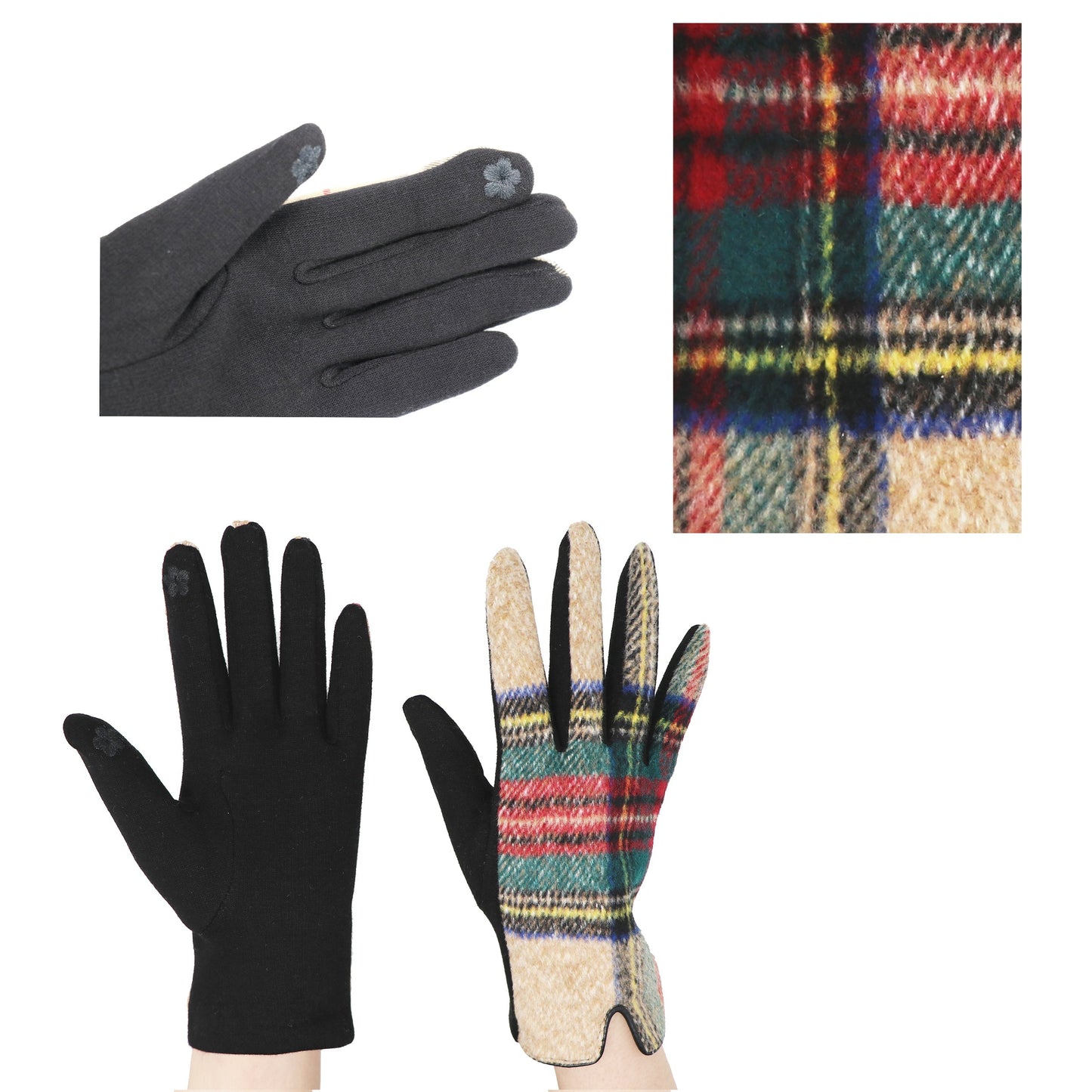 Traditional Tartan Gloves Touch Screen