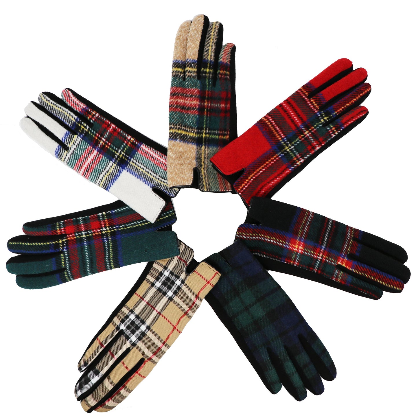 Traditional Tartan Gloves Touch Screen