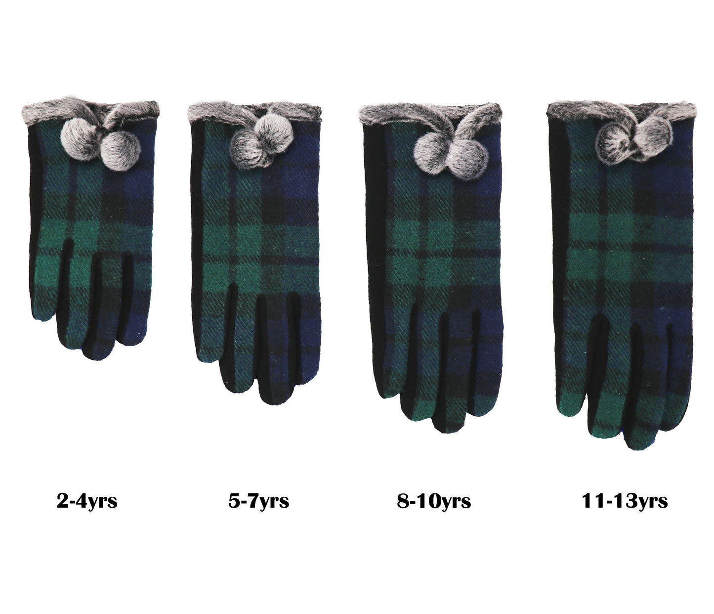 Children’s Tartan Gloves, Soft Warm touch